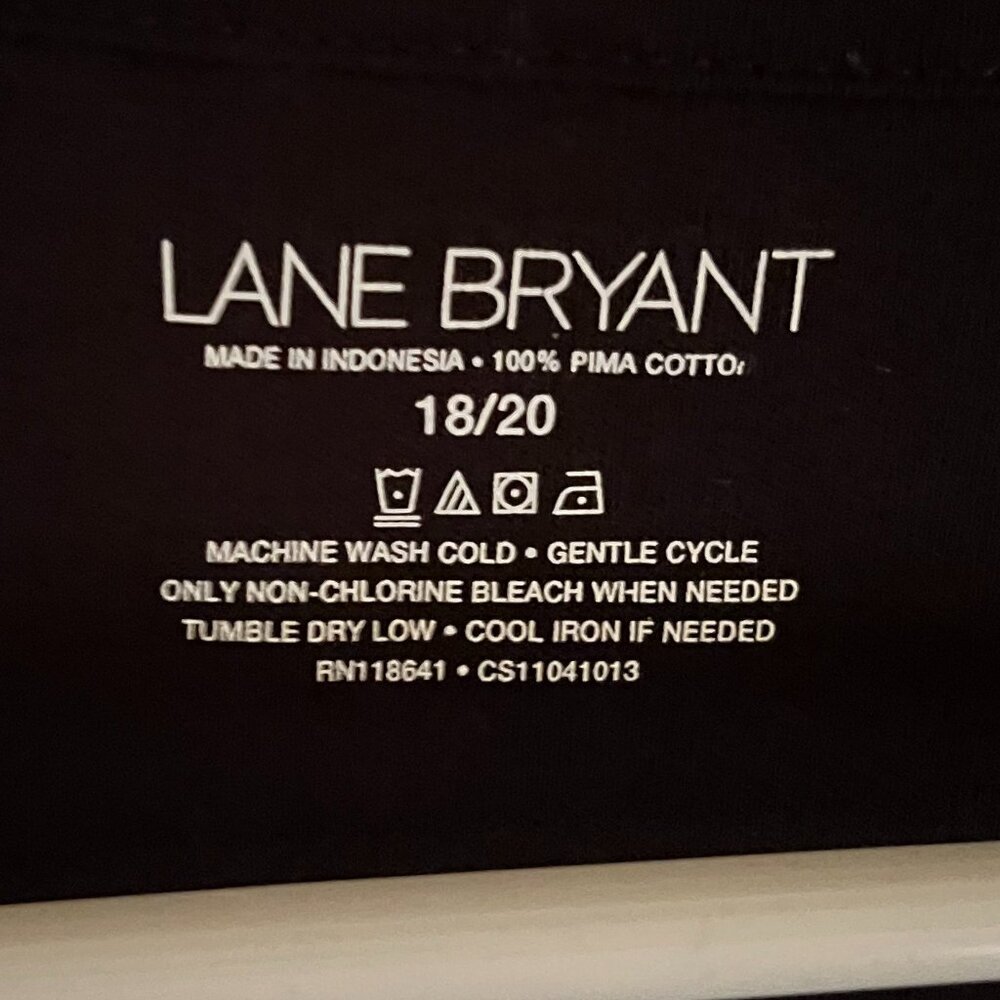 NEW} "2 For 1" - Lane Bryant Tee Shirts, Chocolate Brown & Black - Size 18-20 - Picture 8 of 10